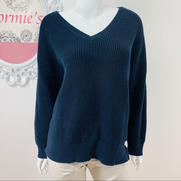 MICHAEL Michael Kors Sweaters - Michael Kors / Navy Blue Crochet Batwing Sweater
